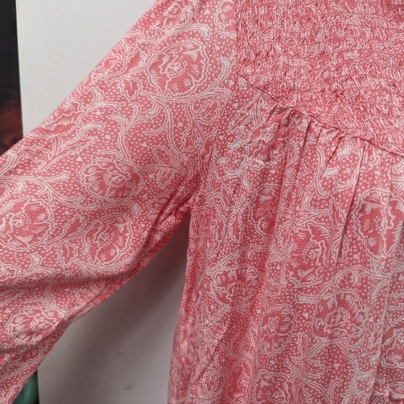 Lucky Brand Printed Button Down Pintuck Top Sz XS - Picture 5 of 10